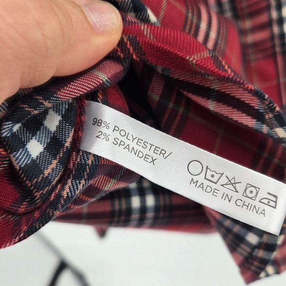 Tuckernuck Plaid Ruffle Collar Blouse Medium Red Preppy Schoolgirl Academia - Picture 4 of 6